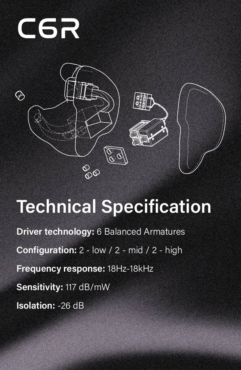 Technical specification for the Cosmic Ears C6R